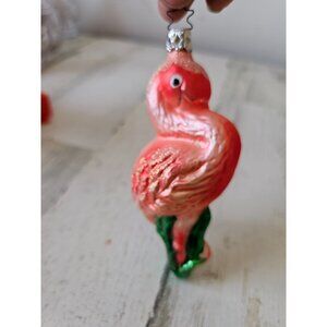 Inge glas glass flamingo bird ornament Germany Xmas tree‎ zoo